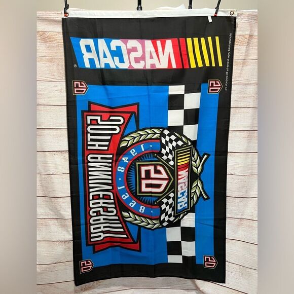 NASCAR 50th Anniversary 3' x 5' Flag Blue Man Cave - Picture 7 of 9